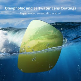 KastKing FlatRock - anteojos de sol deportivas polarizadas para hombres y mujeres, ideales para conducir, pesca, ciclismo, correr, protección UV, Marco: Demi brillante/Lente: café - Espejo Chartreuse, Estandar