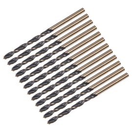 sourcing map 12pcs Jobber Drill Bits 3mm (0.118") Black Nitride & Gold Titanium Coated M2 High Speed Steel (HSS) Twist Drill Bits for Stainless Steel Aluminum Alloy Metal