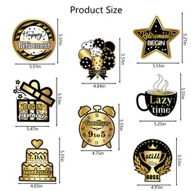 Gkhlg 24 Pcs Retirement Decorations Kit Including Hanging Cards and Swirls Black and Gold Theme Retirement Party Decorations for Men and Women for Home and Office Parties Indoor and Outdoor Use