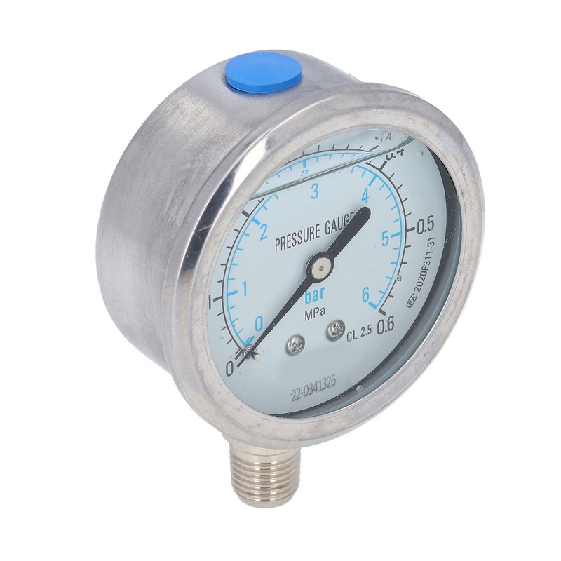 Pressure Gauge 1/4 NPT Accuracy Level 2.5 Transparent Dial Vacuum
