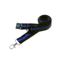 20mm Lanyard with Safety Break Away and Metal Clip - (Thin Blue Line)