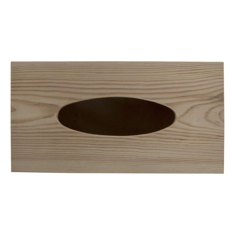 Cube Wooden Tissue Box with Sliding Bottom | 14.5 x