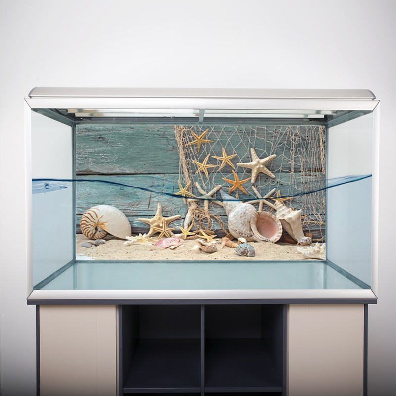 3D Effect Adhesive Seashell Starfish Poster for Aquarium Fish Tank