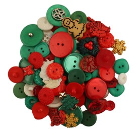 Buttons Galore GB117 Christmas Grab Bag with Craft and Sewing Buttons, 6-Ounce