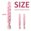 2 Pieces Bright Pink Wigs 60cm Glow in the Dark