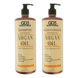 Kit Shampoo Acondicionador Para Cabello Aceite Argan Gd3 1lt