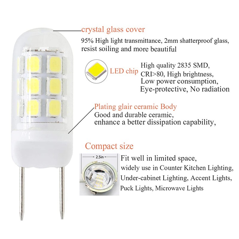 XRZT LED G8 Light Bulb GY8.6 Base Bulb Dimmable 3W