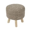 Jaipur Wool Stool, Pumice Stone, 16" x 16" x 16"