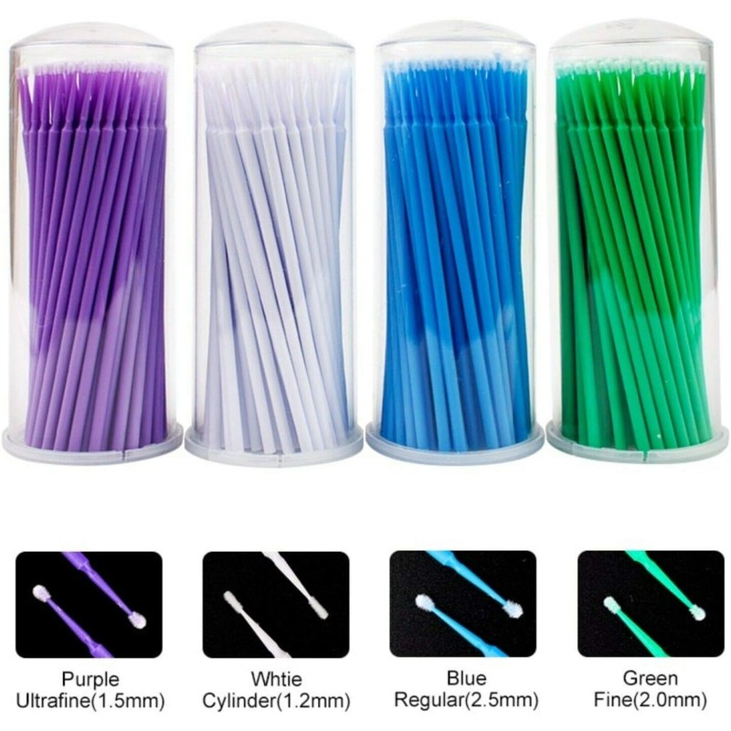 400 piezas desechables microcepillo pestañas pestañas micro cepillo aplicador de