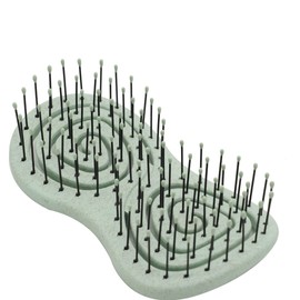 PONETTE Natural Travel Hair Brush ECO Compact Eco Friendly Anti Pull Green Massage Brush Made from Natural Wheat Fibres 100% Recyclable Spanish Brand