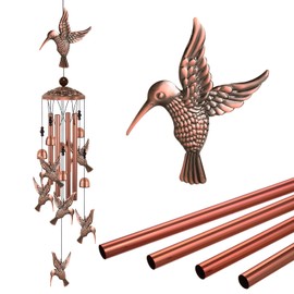 Outdoor Hummingbird Wind Chimes Decor, Hummingbird Wind Catcher, Mobile Metal Hummingbird Wind Bells for Home, Room, Yard, Patio, Festival, Garden Decoration, Gift for Mom, Gifts for Bird Lovers