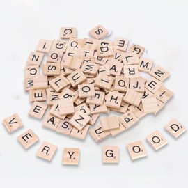 100 PCS Wood Letter Tiles Wooden Tiles