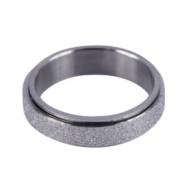 LUCKMAN Anillos Hombre Giratorios, Anillo Anti Ansiedad de Acero Inoxidable Color Plata – Joyería y Accesorios para Hombre, Regalos para Hombre Cumpleaños, Regalos para Papá, Modelo Elvis