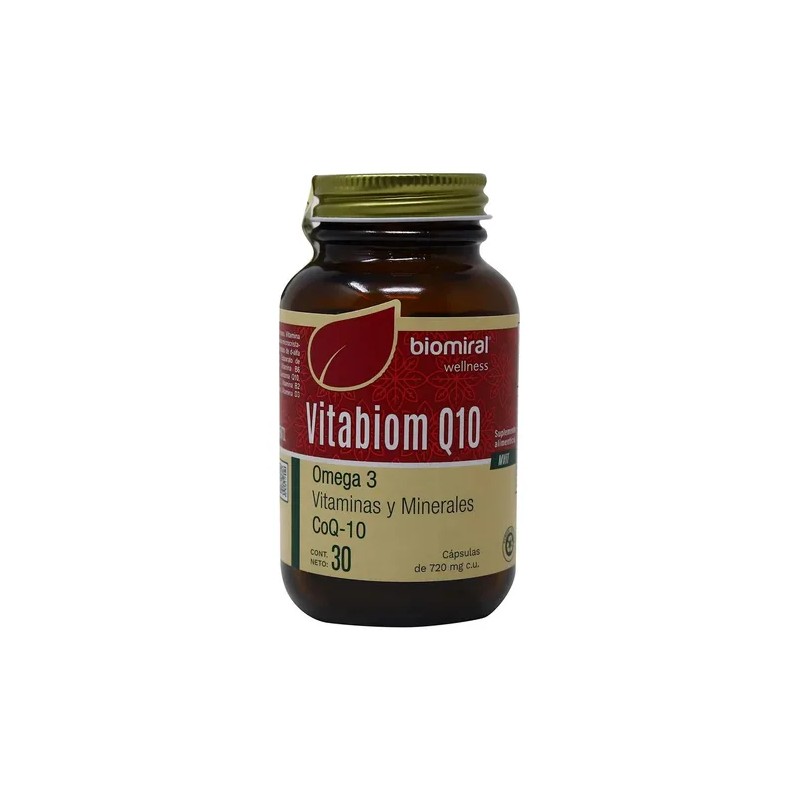 Biomiral Vitabiom Q10 Omega 3 Vitaminas Y Minerales 30 Caps