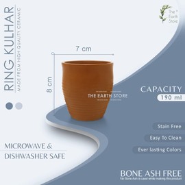 Ceramic Kulhar Kulhad Cups Traditional Indian Tea Chai Coffee Cup 6 OZ (Set of 6pc)