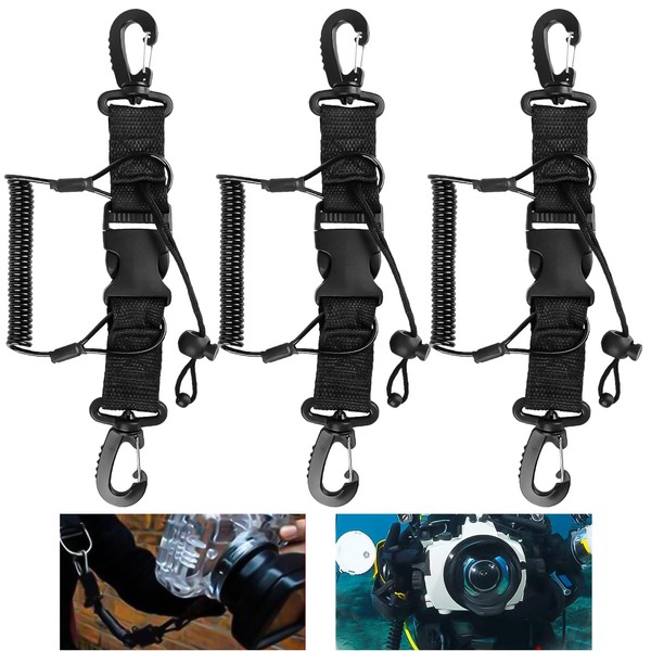 XTUDOU® Pack of 3 Spiral Cable Diving Camera, Lanyard Buckle