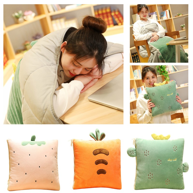 2-in-1 Blanket Pillow Foldable Blanket Extend Throw Pillows for Home