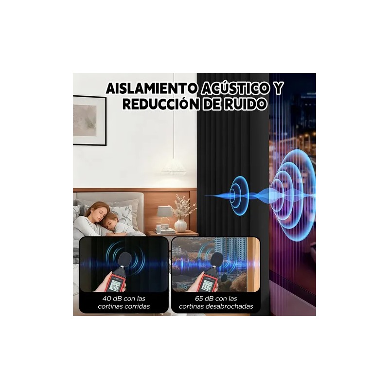 2 Panele Cortinas Blackout Para Ventana 264x240cm Habitacion