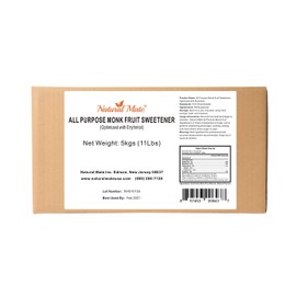 Monk Fruit Zero Calorie Sweetener (2x Sugar Sweet, Original), 5kg/11Lbs- Granular Powder Blended with Erythritol - Sweet Natural Alternative to Xylitol and Stevia - Sugar Replacement for Keto, Paleo, Low GI