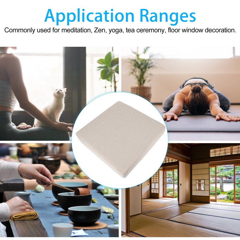 Household Square Soft Yoga Floor Cushion Removable Washable Meditation Mat