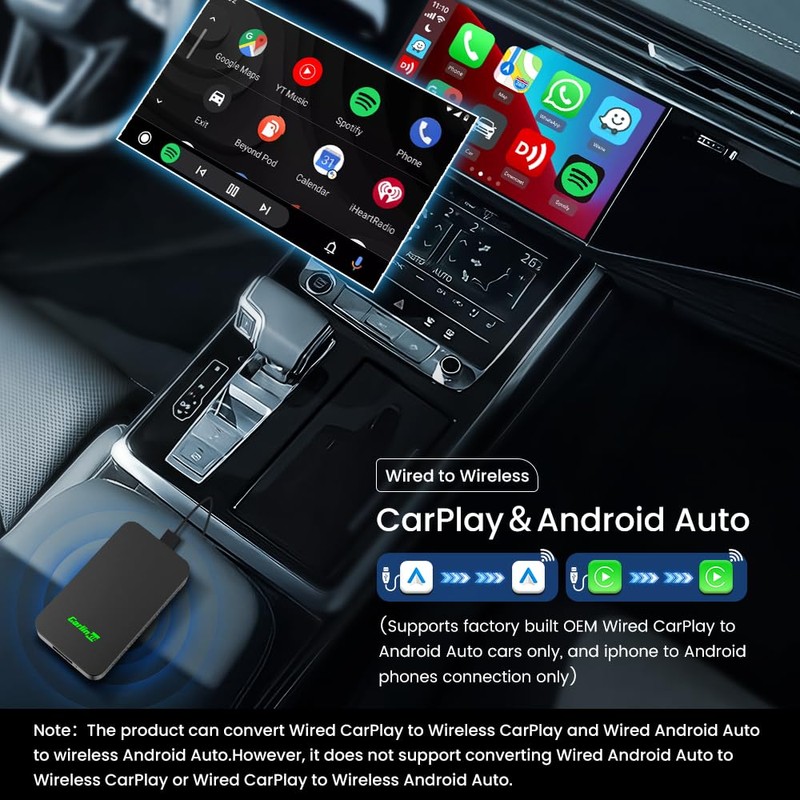 Carlinkit 5.0 Wireless Adapter Fits for Wired CarPlay or Wired