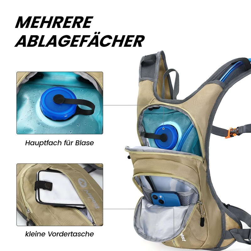 Nepest Hydration Backpack 8L - Bicycle Backpack & Ski Backpack