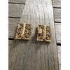 Hartmann-Knöpfe Gold Antique Colours Square Costume Clasp Aprons Clasp Dirndl