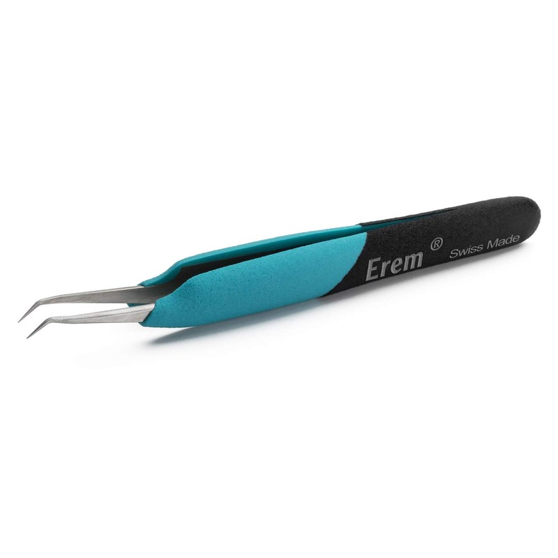 Weller Erem E5CSA Precision Tweezers, Curved 30°, relieved Fine Pointed