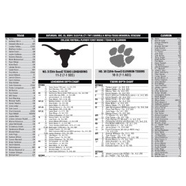 2024 CFP College Football Playoff First Round Clemson Texas Flip Card Program