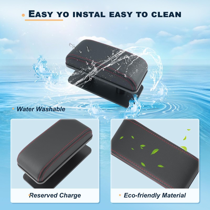 BIXUAN Car Door Armrest Universal PU Leather Car Armrest Left