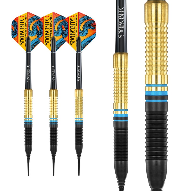 RED DRAGON Peter Wright Snakebite Brass Softip 20G Darts Set