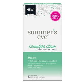 Summer's Eve Complete Clean Odor Reduction Douche for Women with Boric Acid, Gentle pH-Balanced Formula Helps Reduce Vaginal Odor, 2 Bottles 4.5 Oz Each