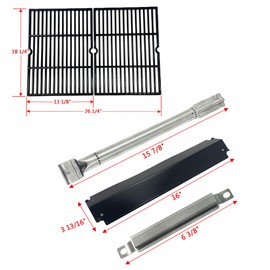 Direct Store Parts Kit DG167 Replacement for Charbroil Commercial Gas Grill 463268606,463268007 Grill Repair Kit (SS Burner + SS Carry-Over Tubes +SS Heat Plate + Porcelain Cast Iron Cooking Grid)