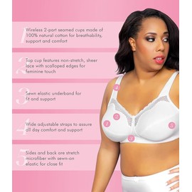 Exquisite Form FULLY Cotton Soft Cup Full-Coverage Bra, Lace, Wire-Free #5100535