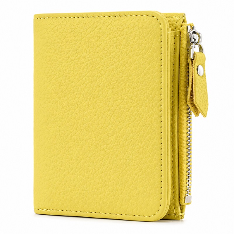 Genuine Leather RFID Wallet – Slim Zipper Coin Purse and