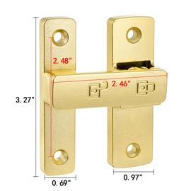 INIRET 2 Packs Gold Barn Door Latches,180 Degree Gate Lock,Flip Gate Latches Hardware,Zinc Alloy Door Lock Latch,Door Security Sliding Door Latch Lock for Cabinets,Bathroom, Barn & Garden