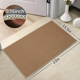 2 Pcs Indoor Doormat,15.5"x23" Non Slip Rubber Backing Entrance Mat,Bath Mat,Easy Clean Low Profile Ultra Thin Entryway Mat for Entryways, Front Doors, Hallways Brown
