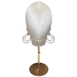 CHADWICK Mannequin Head Stand for Hat and Wig Display, Pinnable Wig Stand, Velvet Manikin Head Block with Retractable Metal Base, 21 Inch Wig Stand for Styling and Display, Height 18-23 Inches