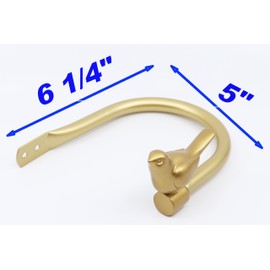 Meriville Set of 2 Farmhouse Decorative Bird Window Curtain Holdbacks for Draperies, Gold