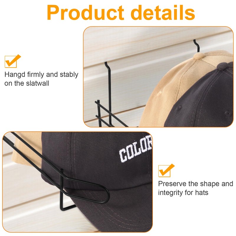 Polmart Slatwall Hat Display Baskets/Racks, 4-Pack