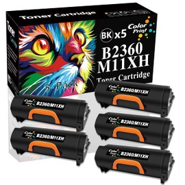 ColorPrint Compatible Toner Cartridge Replacement for Dell B2360DN 2360DN M11XH B2360N M11XH 2360 B2360d B3465 B3465dn B3460dn 331-9805 Laser Printer (5-Pack 8,500 Pages, Black High Yield)