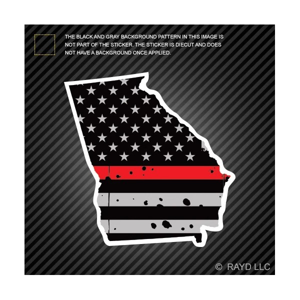 Rayd Workshop Distressed Thin Red Line Georgia State Shaped Subdued