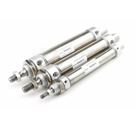 ZUC Stainless Steel Air Pneumatic Cylinders Double Compressed Air Cylinder MA Mini Bore 25mm Stroke 25/50/75/100 200 Single Lever(MA25 x25,M25)