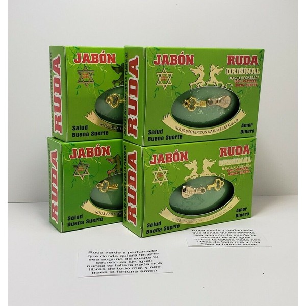 JABON DE RUDA 4 Pcs /RUE SOAP PARA  PROTECCION Y DINERO GRATIS AMULETO Y ORACION