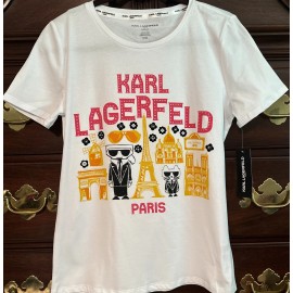 Karl Lagerfeld NWT KARL LAGERFELD Women Paris White  T-Shirt Top,Sz. S; M; L, Ret.$49.00