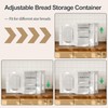 Alpeir Corner Bread Box, Solid Wood Double Layer Adjustable Large