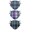 FOCO Blue Plaid Adjustable 3 Pack Face Cover