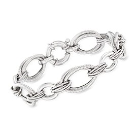 Ross-Simons Italian Sterling Silver Multi-Oval Link Bracelet. 7 inches