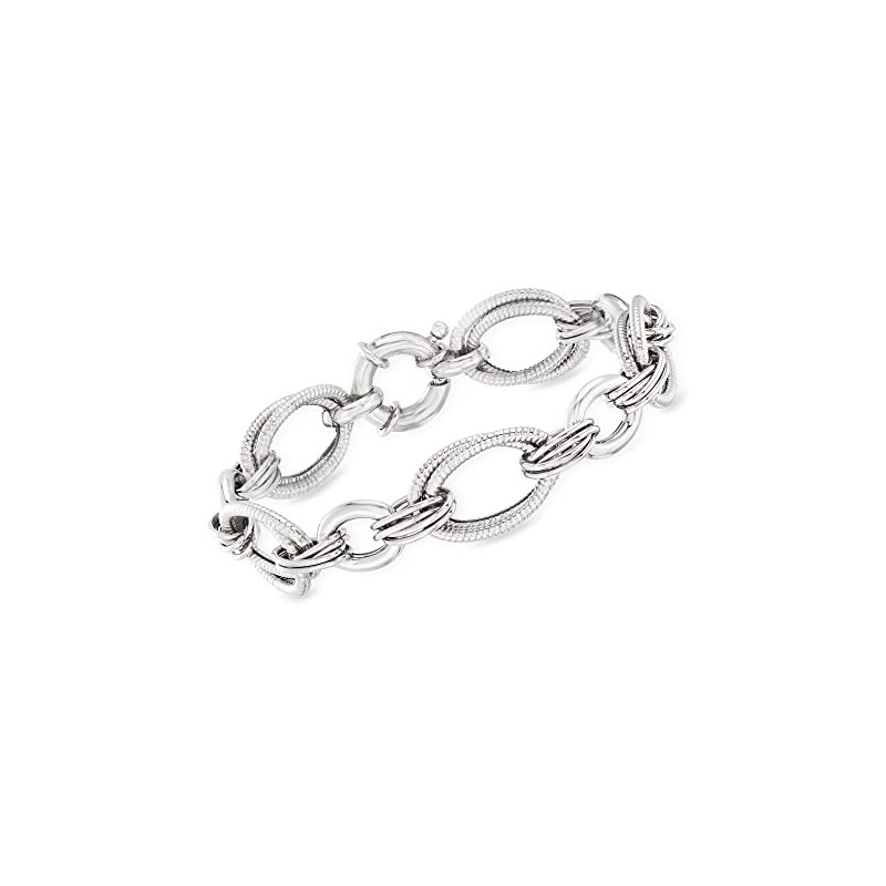 Ross-Simons Italian Sterling Silver Multi-Oval Link Bracelet. 7 inches