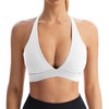 INIBUD Sports Bra for Women Push Up Strappy Workout Top